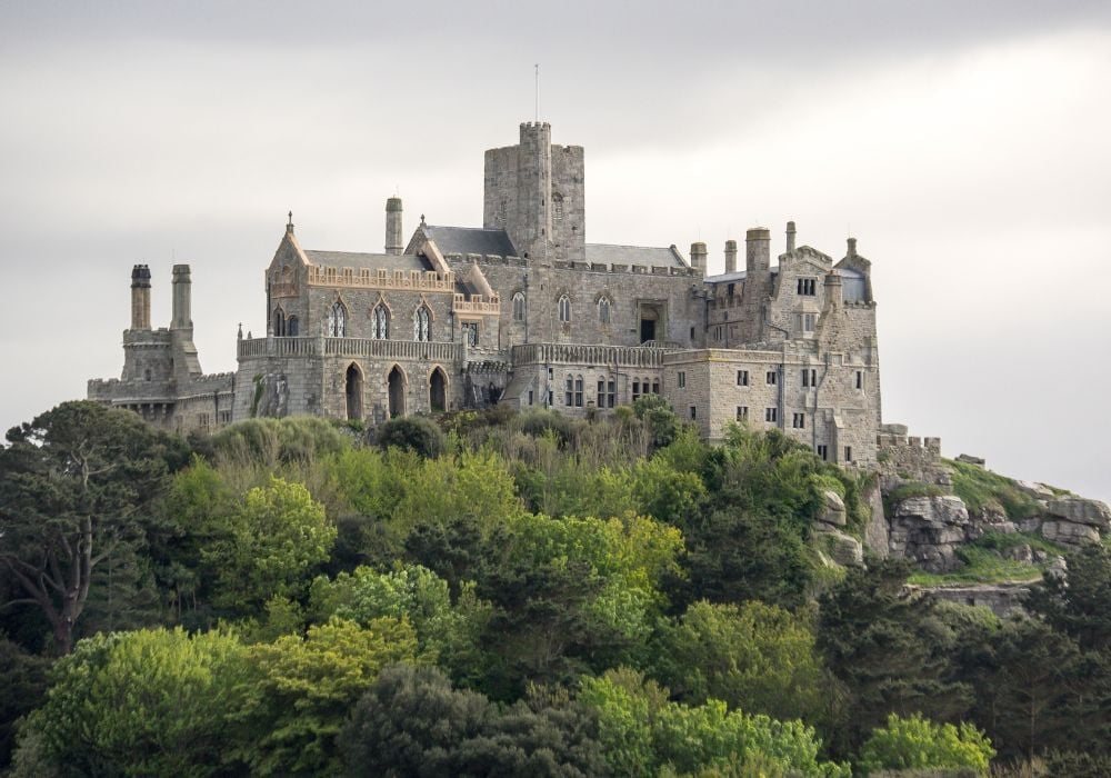 The top of St. Michael's Mount in Cornwall.