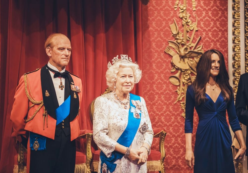 British royal family in Madam Tussauds wax museum in London.